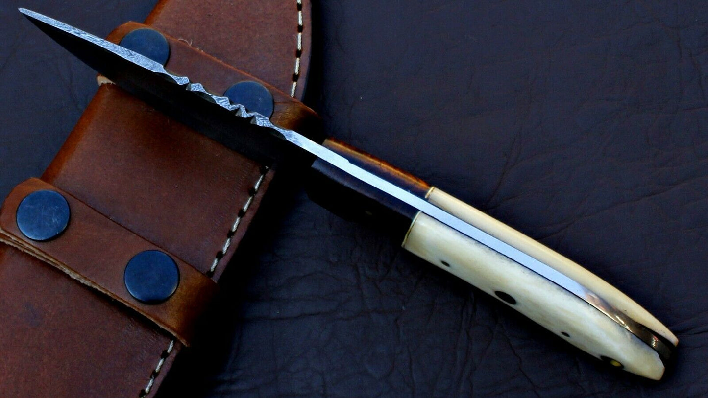 HS-576  CUSTOM HAND FORGED DAMASCUS STEEL HUNTING SKINNER KNIFE