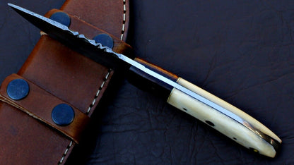 HS-576  CUSTOM HAND FORGED DAMASCUS STEEL HUNTING SKINNER KNIFE