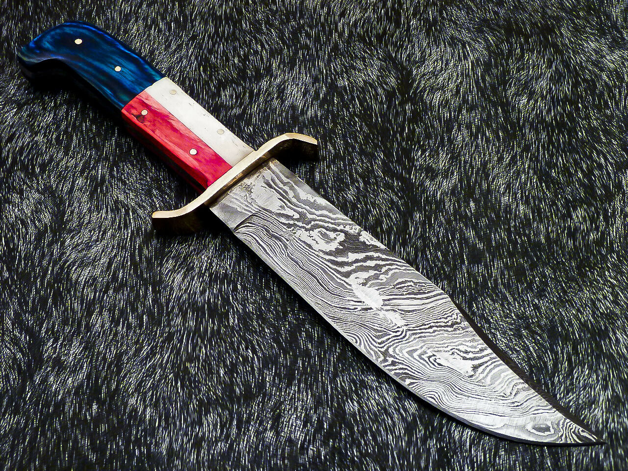 HS-379 '' Custom Hand Forged Damascus Steel 12" Bowie Hunting Knife BONE / WOOD
