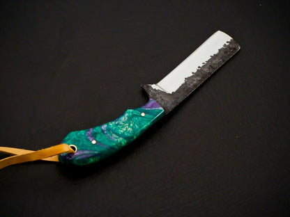 HS-956 Carbon Steel Cowboy Bull Cutter Knife – 7.5 Inch, Resin Handle, Leather Sheath