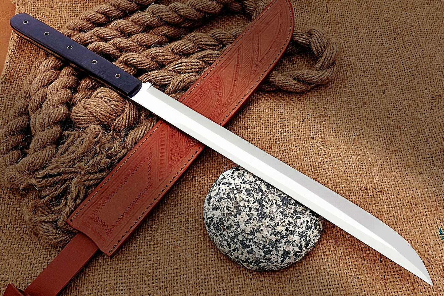 HS-1096 | Custom Handmade Steel D2 Fighter Hunting Combat Mini Sword knife With Resin Handle