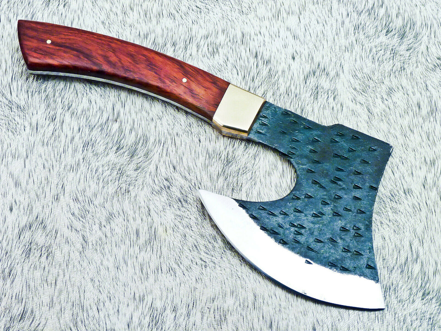 HS-1024 Custom Hand Forged Railroad Spike Carbon Steel Chopper Axe Knife -Wood