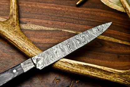 HS-270 Hand Made Damascus Steel Blade Chef Fish Fillet Full Tang Knife | Hard Wood USA Made