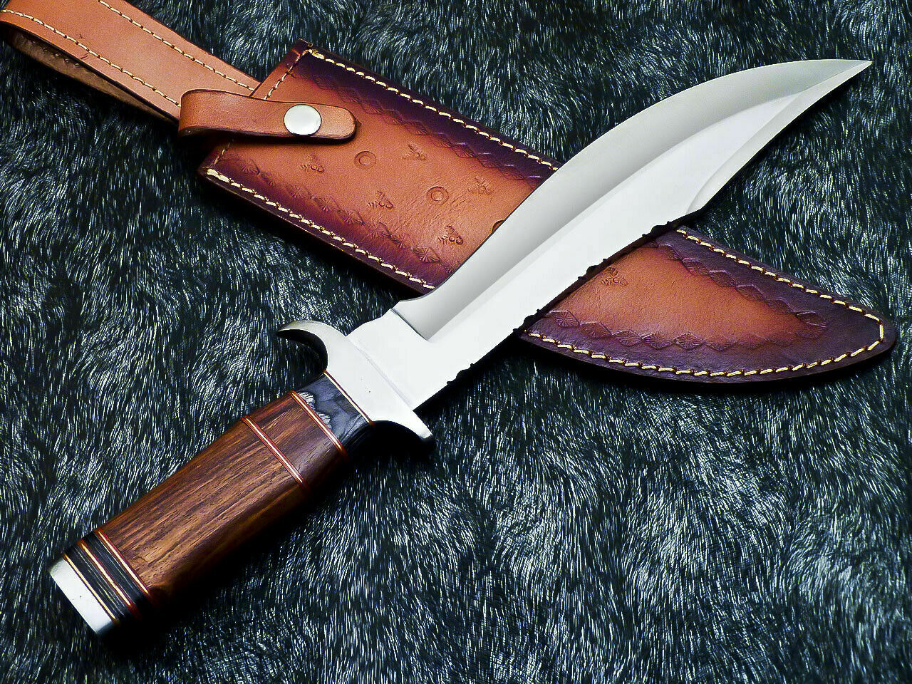 HS-313 Custom Handmade D2 TOOL Steel Blade 15" Bowie Hunting Knife Hard Wood