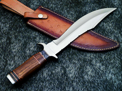 HS-313 Custom Handmade D2 TOOL Steel Blade 15" Bowie Hunting Knife Hard Wood