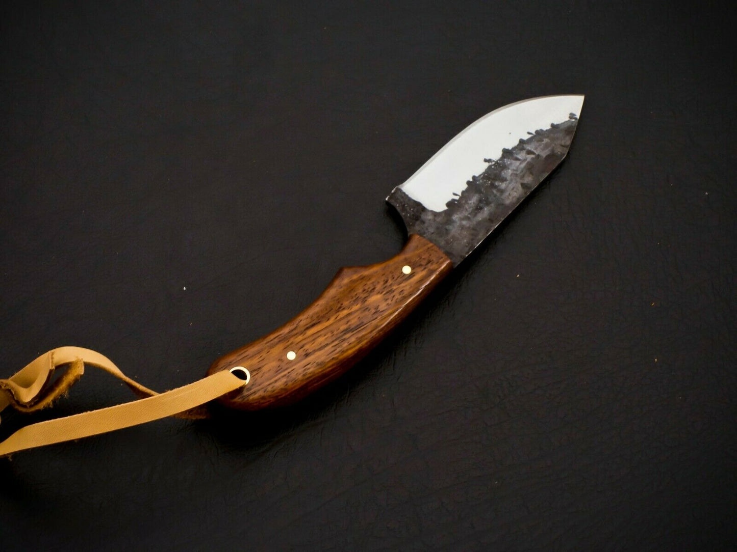 HS-955 Carbon Steel Cowboy Bull Cutter Knife – Oil Tempered, Custom Leather Sheath