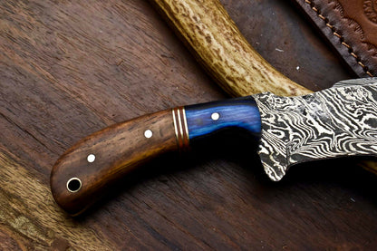 HS-925 Custom Handmade Damascus Steel Tracker-Hunting Knife With Wood Handle