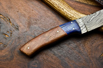 HS-622 Handmade Damascus Skinning Blade Camping Full Tang Knife