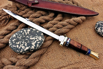 HS-1101 | Custom Handmade Steel D2 Fighter Hunting Combat Mini Sword knife With Resin Handle