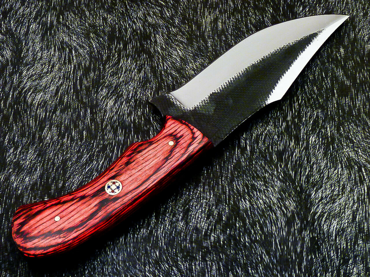 HS-578 Custom Hand Forged High Carbon Real File Steel Blade - 8" Skinning Knife