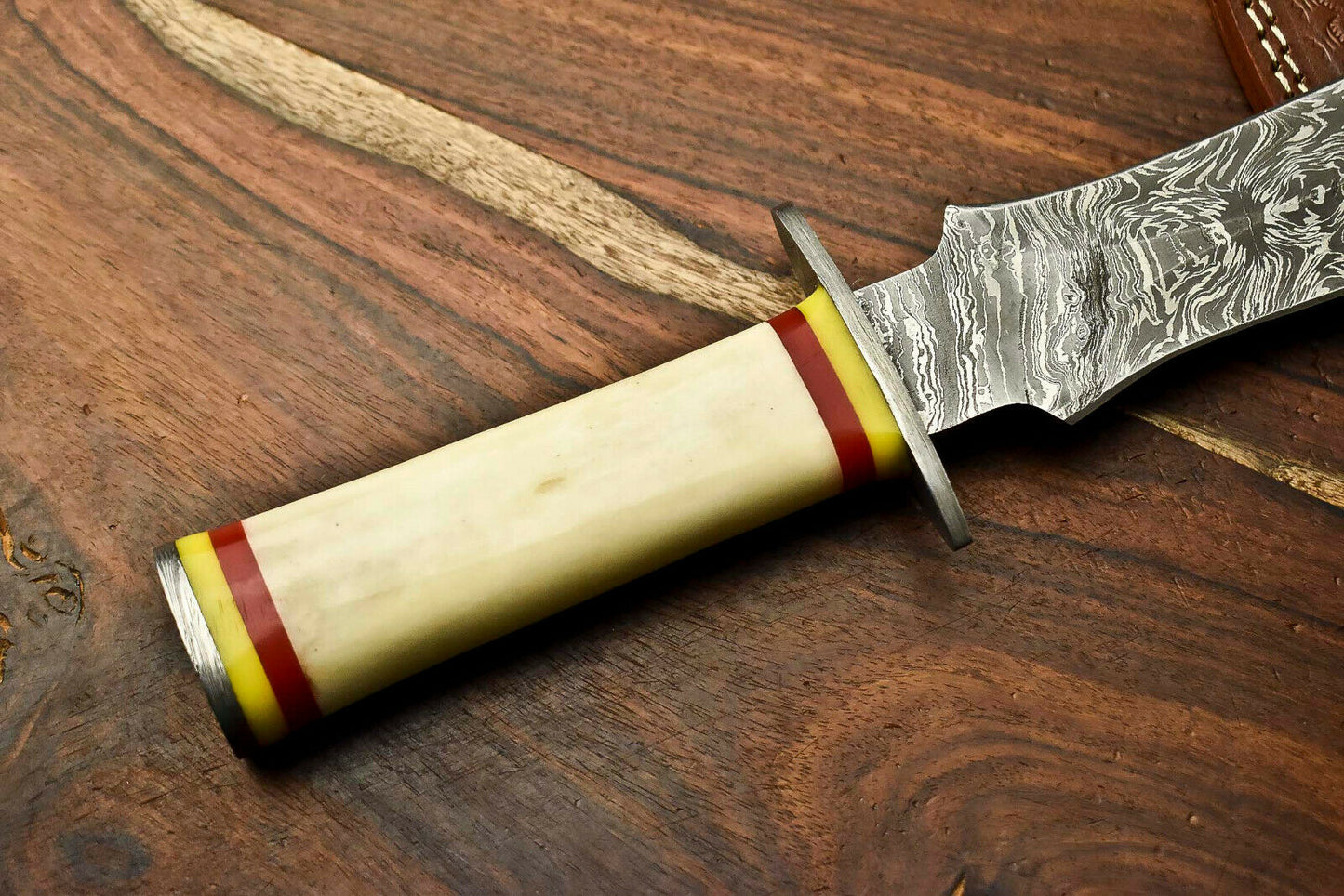 HS-858 Rare!!! Custom HandMade Damascus Steel Dagger Knife | CAMEL BONE