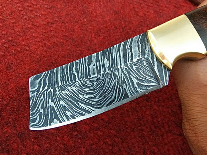 HS-991 Custom Handmade Knife Cowboy Brass Bolster Forged Damascus Steel