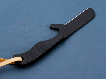 HS-947 Hand Forged J2 Steel Bull Cutter Knife – 2.75" Blade, Ceramic Finish, Leather Sheath