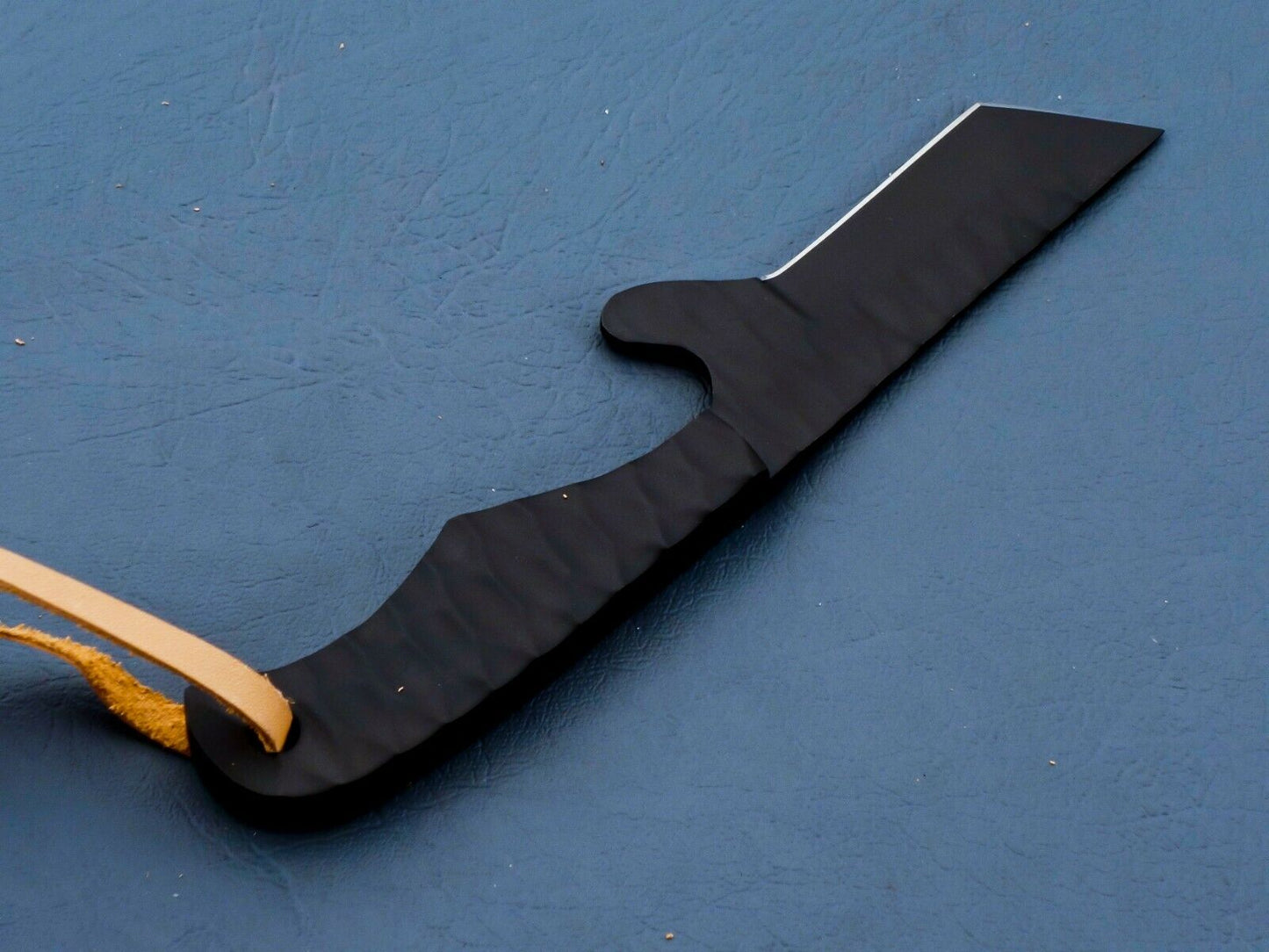 HS-946 Hand Forged J2 Steel Bull Cutter Knife – Ceramic Coated Blade with Leather Sheath
