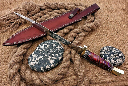 Handmade D2 Fighter Hunting Combat Mini Sword knife With Resin Handle