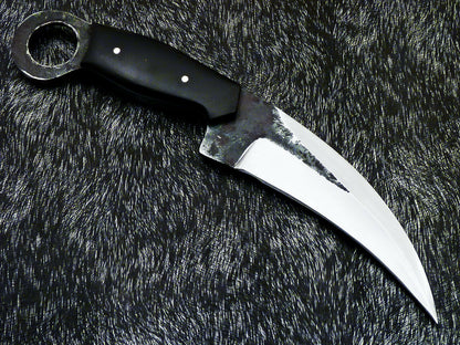 HS-891 Hand Forged Railroad Spike Carbon Steel Blade 11" Karambit Knife
