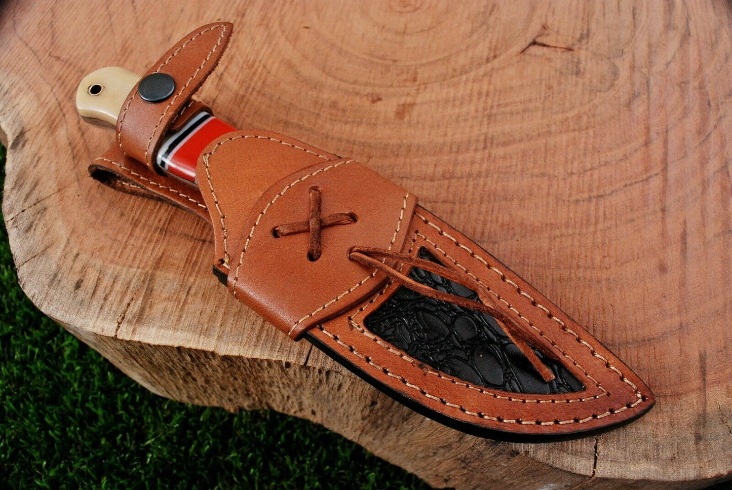 HS-363 '' 9.25" Handmade Damascus Steel Hunting Skinner Camping Knife