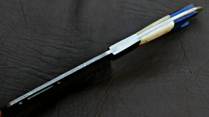 HS-573 CUSTOM HANDMADE DAMASCUS STEEL HUNTING CAMP CLEAVER KNIFE