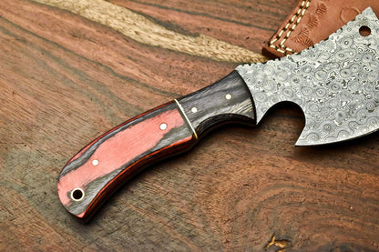 HS-1052 Handmade Damascus Mini Axe Blade Camping Full Tang Axe For Sale