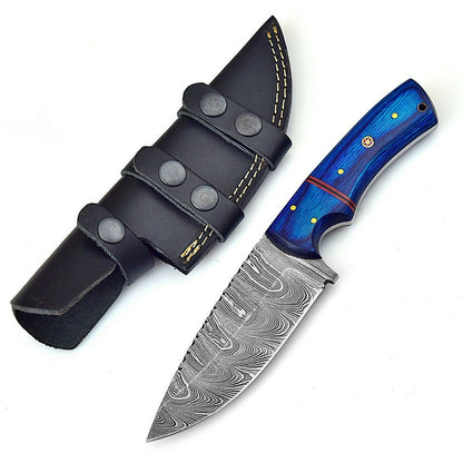 Damascus Skinner Knife – Full Tang | Pakkawood Handle | HS-557