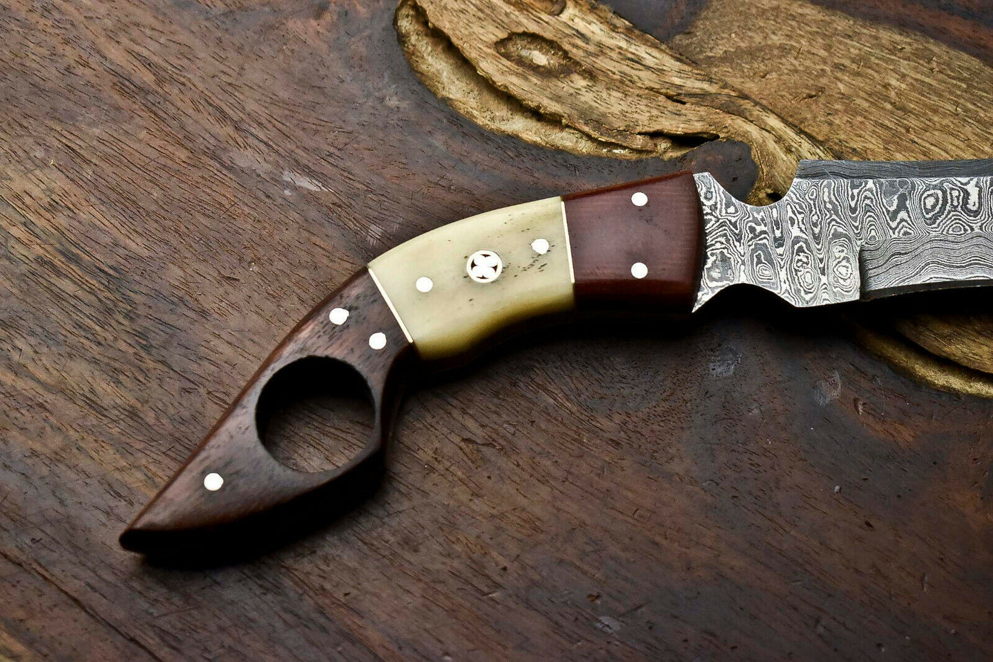 HS-902Handmade Damascus Hunting Blade Karambit Full Tang Knife Best Gifts