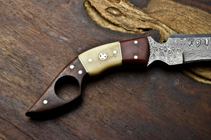 HS-902Handmade Damascus Hunting Blade Karambit Full Tang Knife Best Gifts