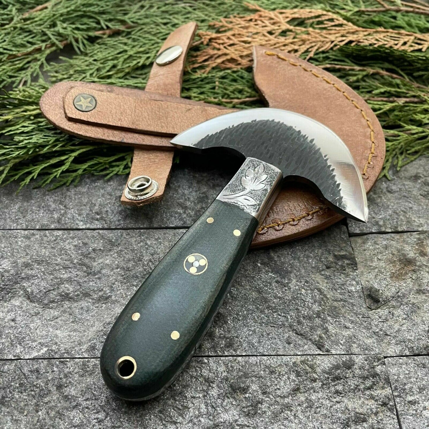HS-389 ''  Custom Handmade D2 Steel Hunting Meat Chopper Knife W/Sheath