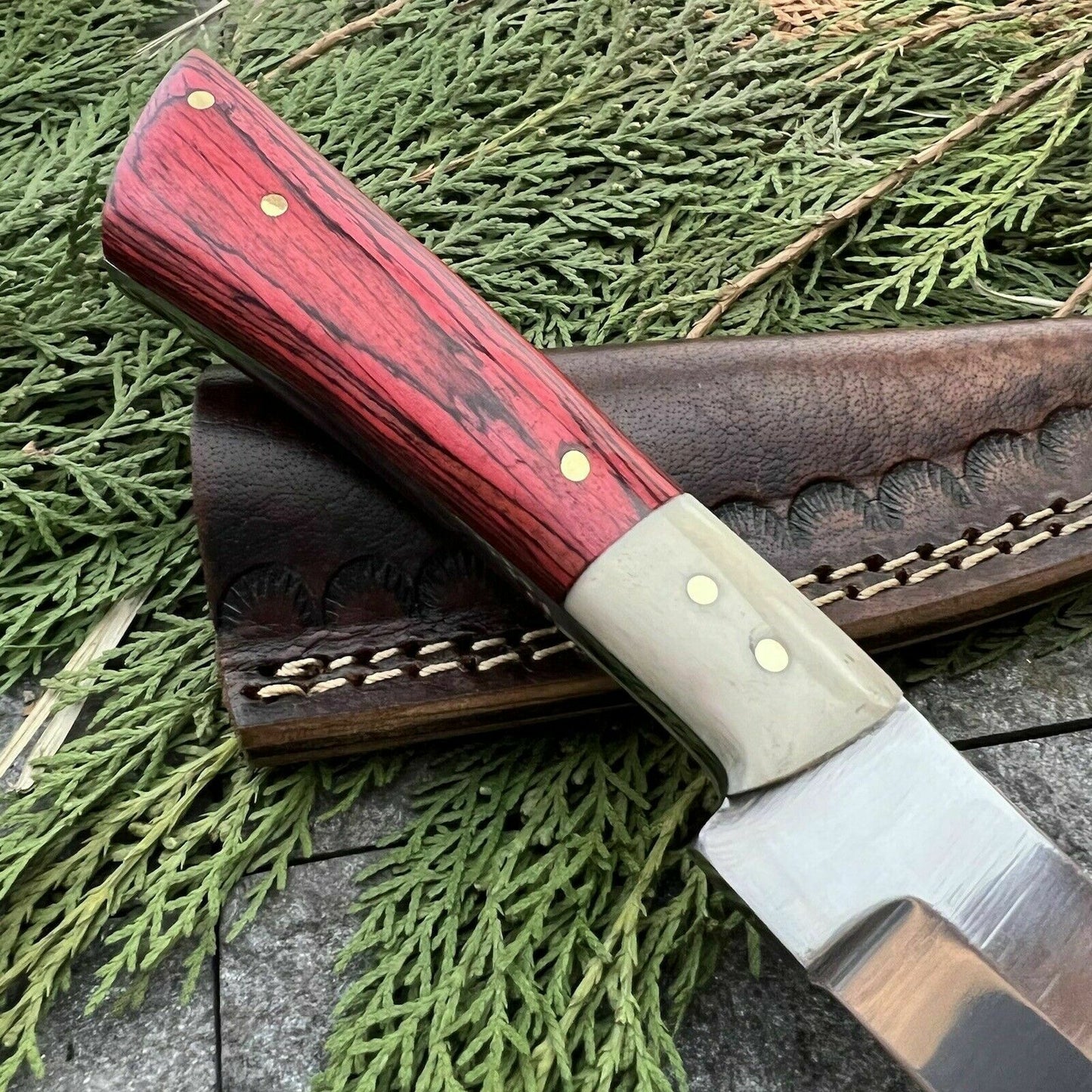 HS-383 '' Custom Handmade D2 Steel High Polish Hunting Skinner Knife W/Sheath