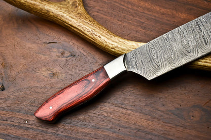 HS-262 Hand Made Damascus Steel Blade Chef Kitchen Cleaver Knife Full Tang Knife | HARD WOOD