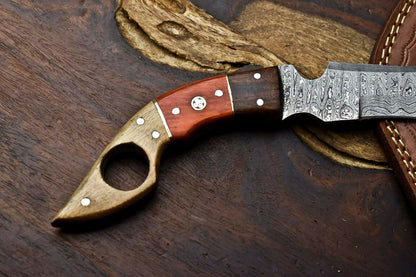 HS-897 Cutlery Salvation Handmade Damascus Hunting Blade Karambit Full Tang Knife