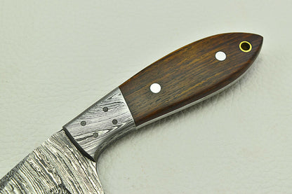 HS-586 8" Custom Handmade Damascus Steel Hunting Skinner knife With Rose Wood Handle