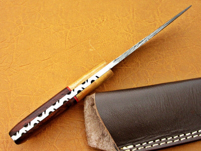 HS-773 Custom Handmade Damascus Skinner Knife With Wood Handle