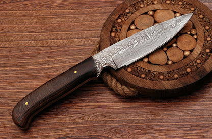 HS-766 Custom Handmade Damascus Steel Skinner Knife With Micarta Hanlde