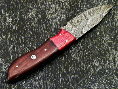 HS-580 Custom Hand Forged Damascus Steel 8" Hunting Knife -Pakka & Natural Wood