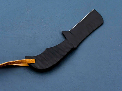 HS-950 Compact J2 Steel Bull Cutter Knife – 5 Inch, Ceramic Coated, Leather Sheath