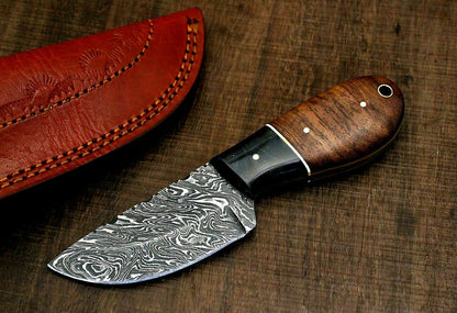 HS-770 Custom Handmade Damascus steel Hunting,Skinner Knife Handle Rose Wood