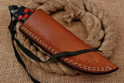 HS-756 Custom Hand Forged Railroad Steel Skinner Knife 8.0 inch Overall And Leather Cord Handle