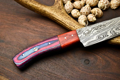 HS-282 Hand Made Damascus Steel Blade Chef Kitchen Full Tang Knife | Hard Wood