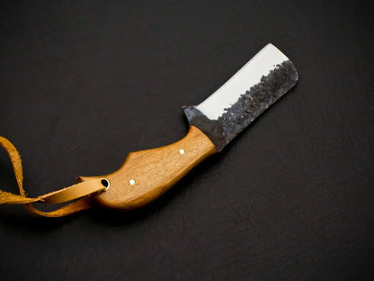 HS-958 Carbon Steel Cowboy Bull Cutter Knife – 5 Inch, Perfectly Balanced, Full Tang