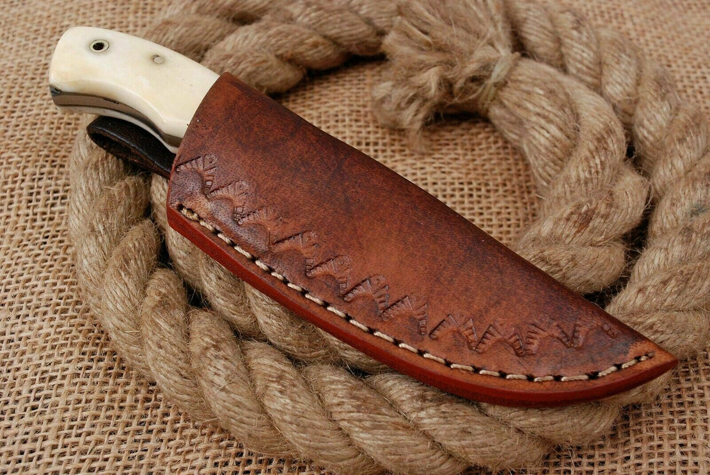 HS-748 6.0'' Custom Handmade High Carbon Mini Skinner Knife With Camel Bone Handle