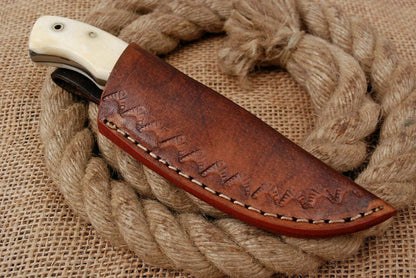 HS-748 6.0'' Custom Handmade High Carbon Mini Skinner Knife With Camel Bone Handle