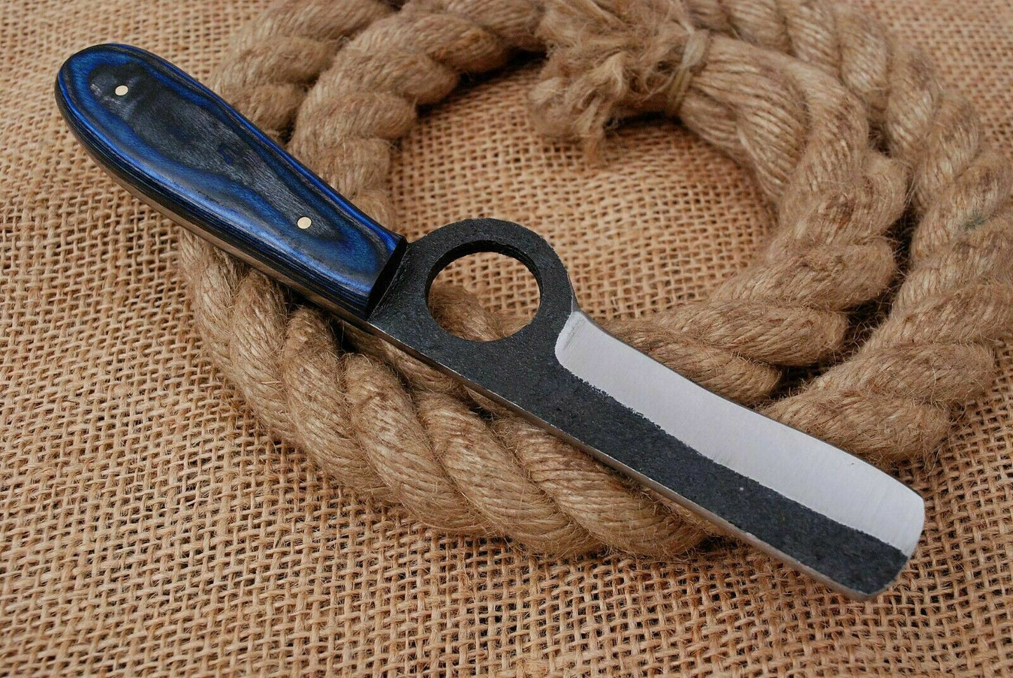 HS-1005 | Custom Handmade High Carbon Steel Skinner/Bull Cutter Knife With Hard Wood  Handle