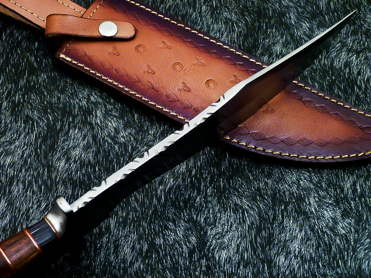 HS-313 Custom Handmade D2 TOOL Steel Blade 15" Bowie Hunting Knife Hard Wood