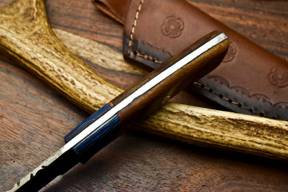 HS-624 Handmade Damascus Skinning Blade Camping Full Tang Knife