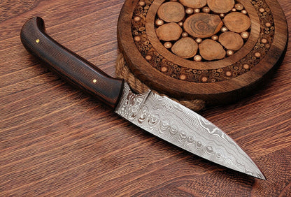 HS-766 Custom Handmade Damascus Steel Skinner Knife With Micarta Hanlde