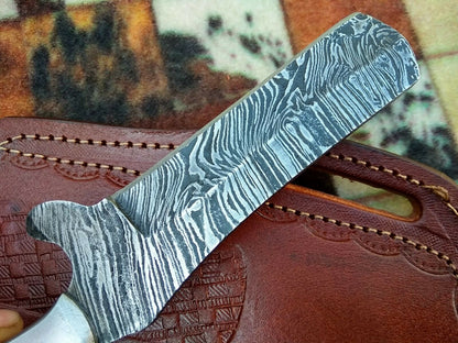 HS-989 COWBOY KNIFE CUSTOM HANDMADE EDC DAMASCUS HUNTING KNIFE