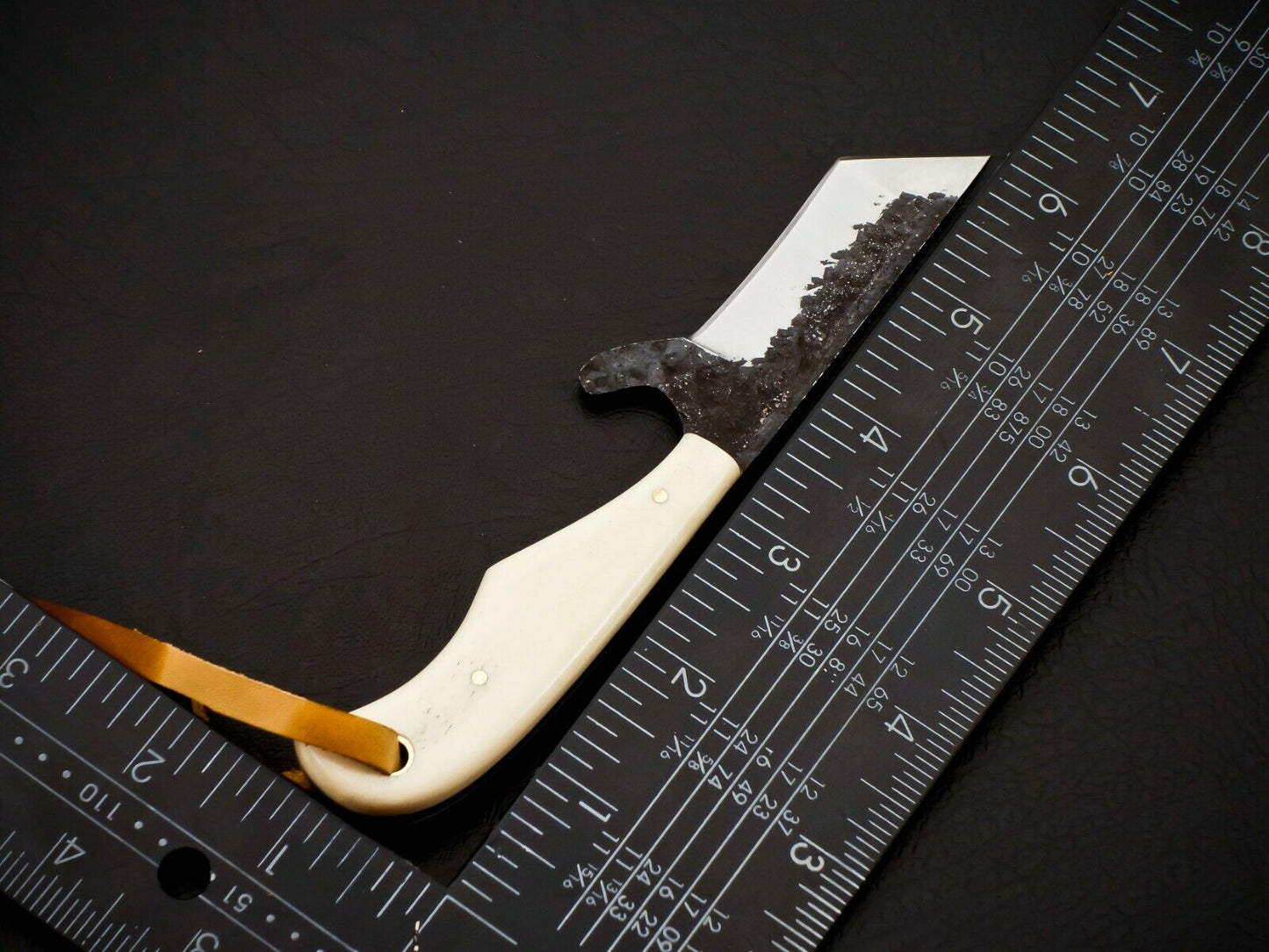 HS-957 Carbon Steel Cowboy Bull Cutter Knife – Handmade, Belt Carry, 6 Inch