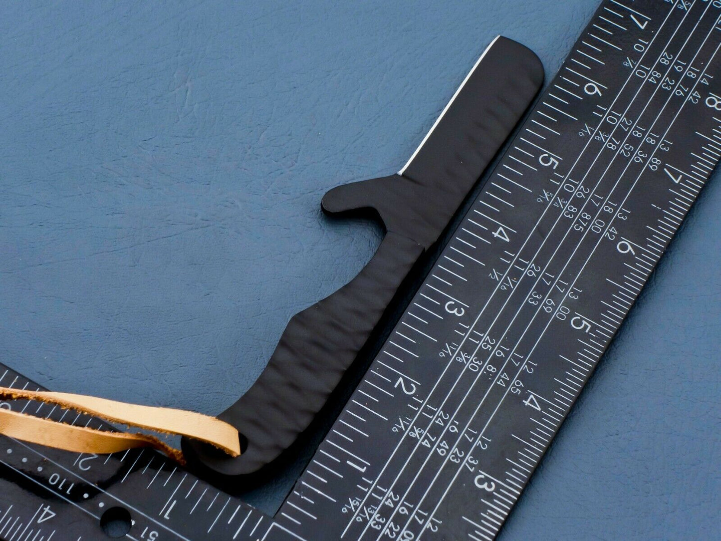 HS-947 Hand Forged J2 Steel Bull Cutter Knife – 2.75" Blade, Ceramic Finish, Leather Sheath