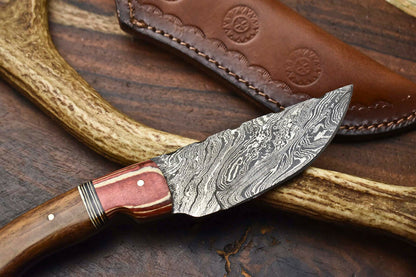 HS-598 Handmade Damascus Skinning Blade Camping Full Tang Knife