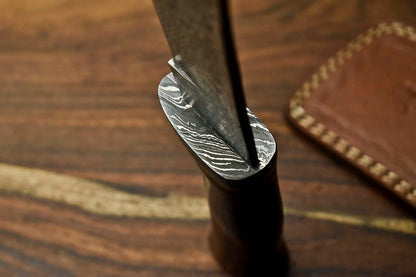 HS-315 Custom Hand Made Damascus Steel Blade Bowie Hunting Knife | CAMEL BONE